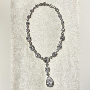 Kenneth Jay Lane CZ Lariat Pear Drop Necklace